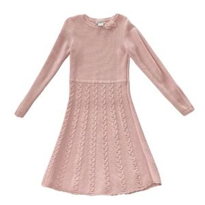 Rococo Pink Metallic Thread Knit Dress, size 8